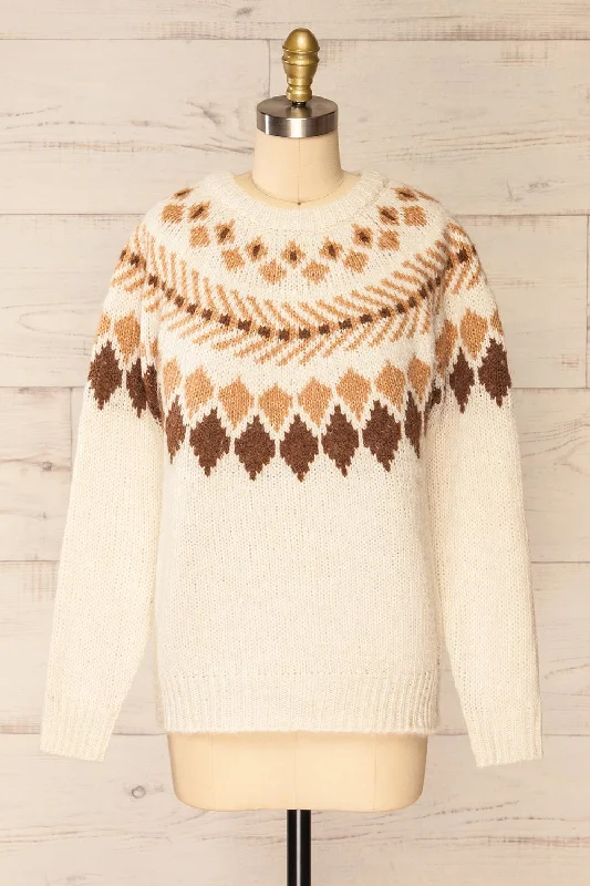 Hatmehyt | Jacquard Patterned Knit Sweater