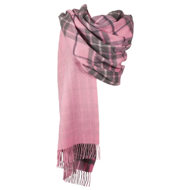 Dunedin Cashmere Double Sided Big Check  Gresham-Pink Derby/Pink
