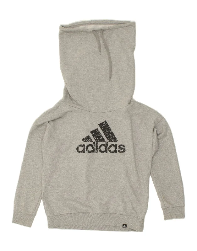 ADIDAS Womens Graphic Sweatshirt Jumper UK 14 Medium Grey Cotton H&M sweaters
