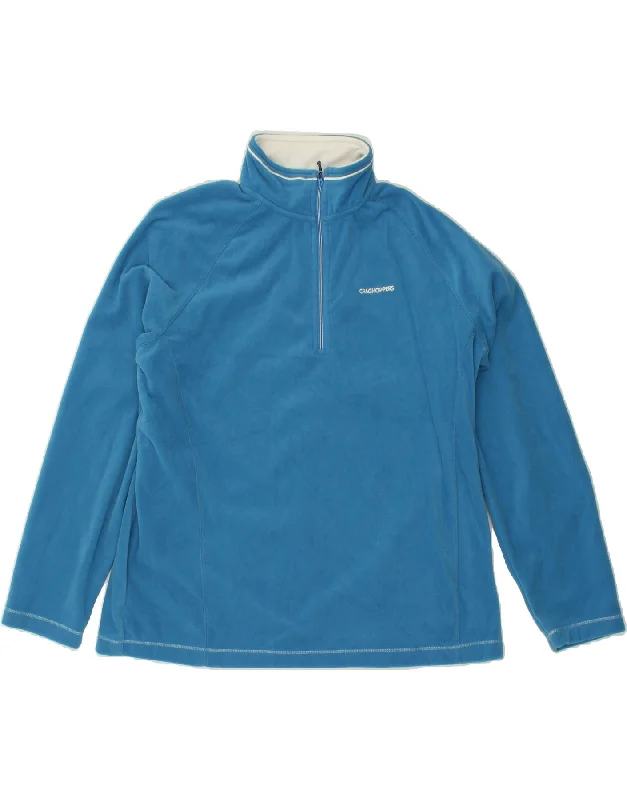 CRAGHOPPERS Womens Zip Neck Fleece Jumper UK 20 2XL Blue Polyester Soft-touch sweaters