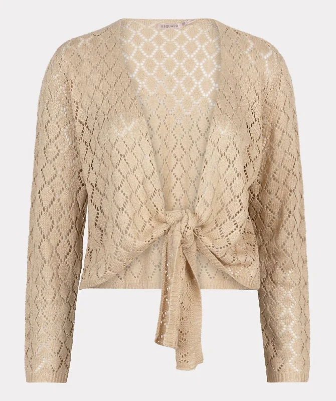 Diamond Knit Cardigan In Soft Gold Discounted sweaters