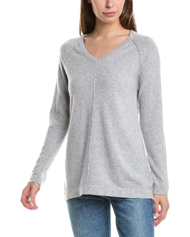 Forte Cashmere Easy Raglan V-Neck Cashmere Sweater Edgy sweaters