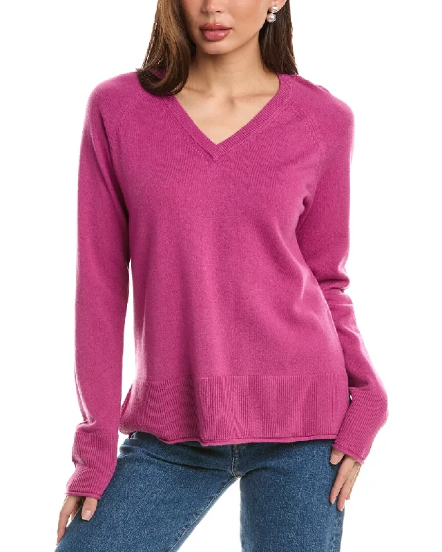 Forte Cashmere Raglan V-Neck Cashmere Sweater Outdoor sweaters