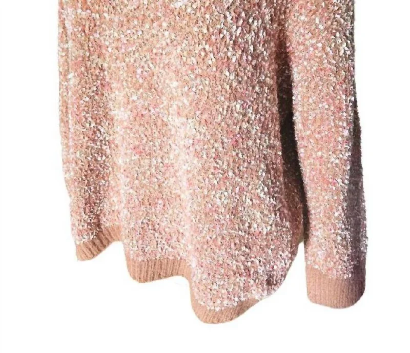 Marled Shine Cozy Sweater In Brown/pink Best value sweaters