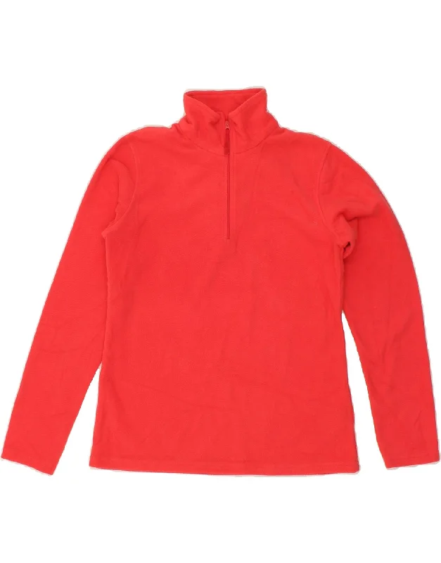 MOUNTAIN WAREHOUSE Womens Zip Neck Fleece Jumper UK 14 Medium Red Classic sweaters