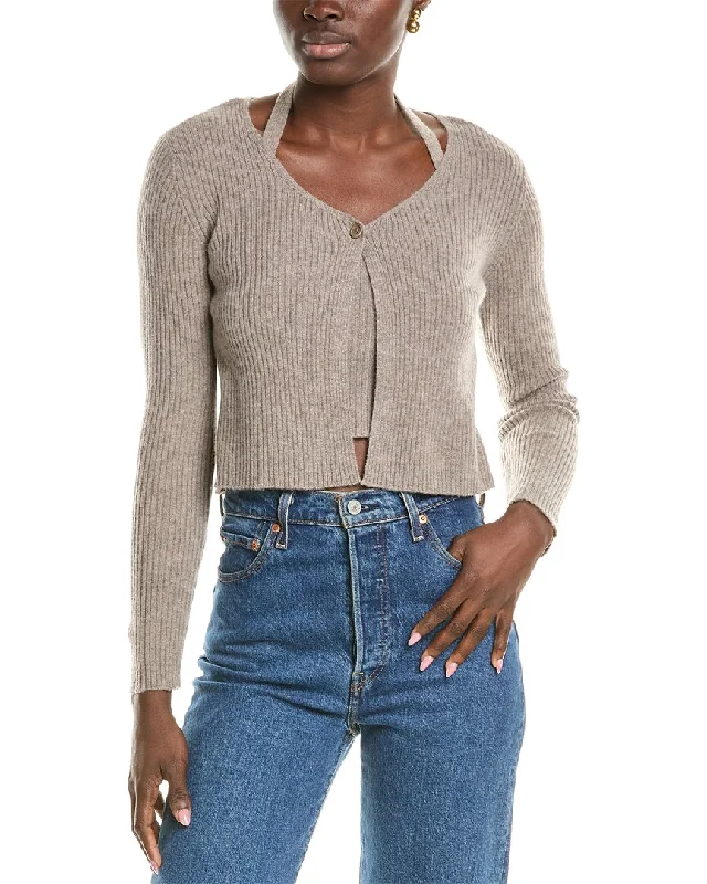 NAADAM Set In Wool & Cashmere-Blend Cardigan & Top Zara sweaters