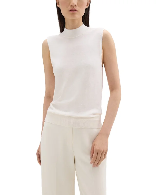 Theory Mock Neck Wool-Blend Shell UV protection sweaters