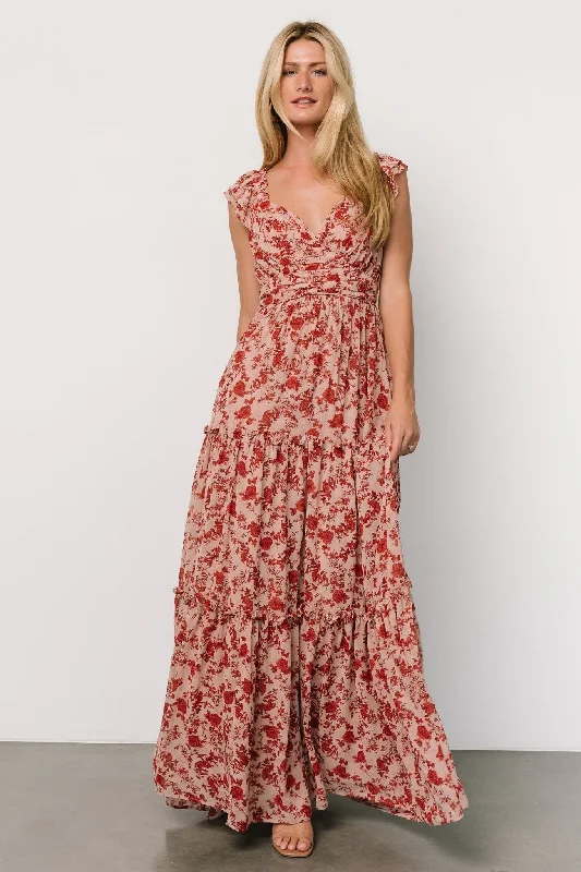 Martina Maxi Dress | Blush + Red Zara maxi dresses