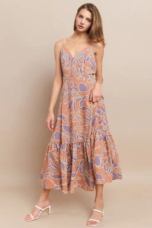 FLORAL MIDI DRESS W3073DD Fall midi dresses