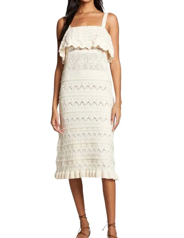 Kendra Midi Dress In Natural Bodycon Midi Skirt