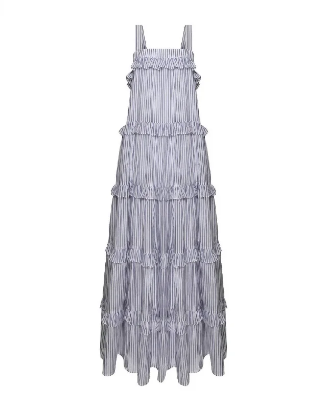Antonia Dress In Blue Stripe Sequin unclassified dresses