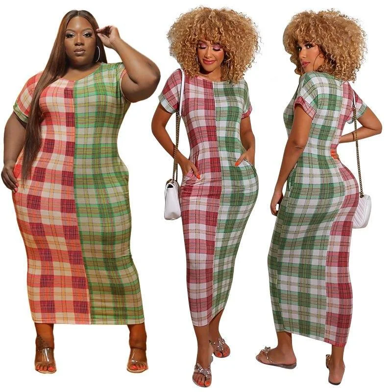 Checkered Color Women Dress Striped unclassified dresses