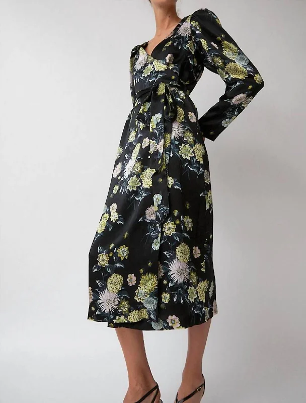 Franca Dress In Black Brighton Satin unclassified dresses