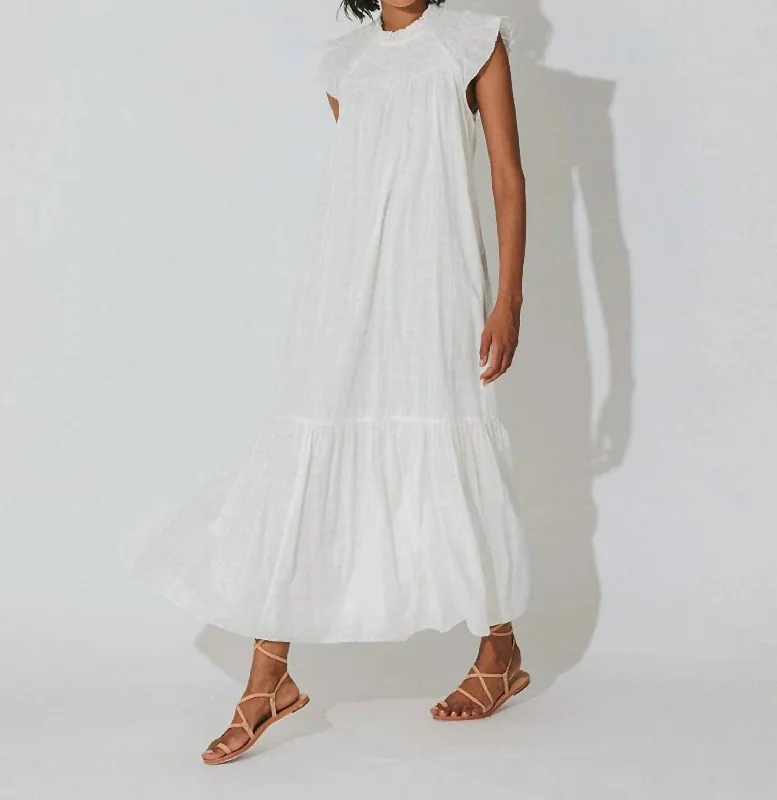 Malta Ankle Dress In Ivory Floral unclassified dresses