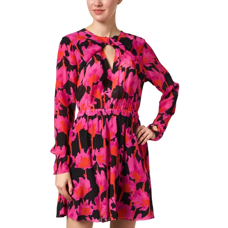 Silk Chiffon Dress In Pink/black Striped unclassified dresses