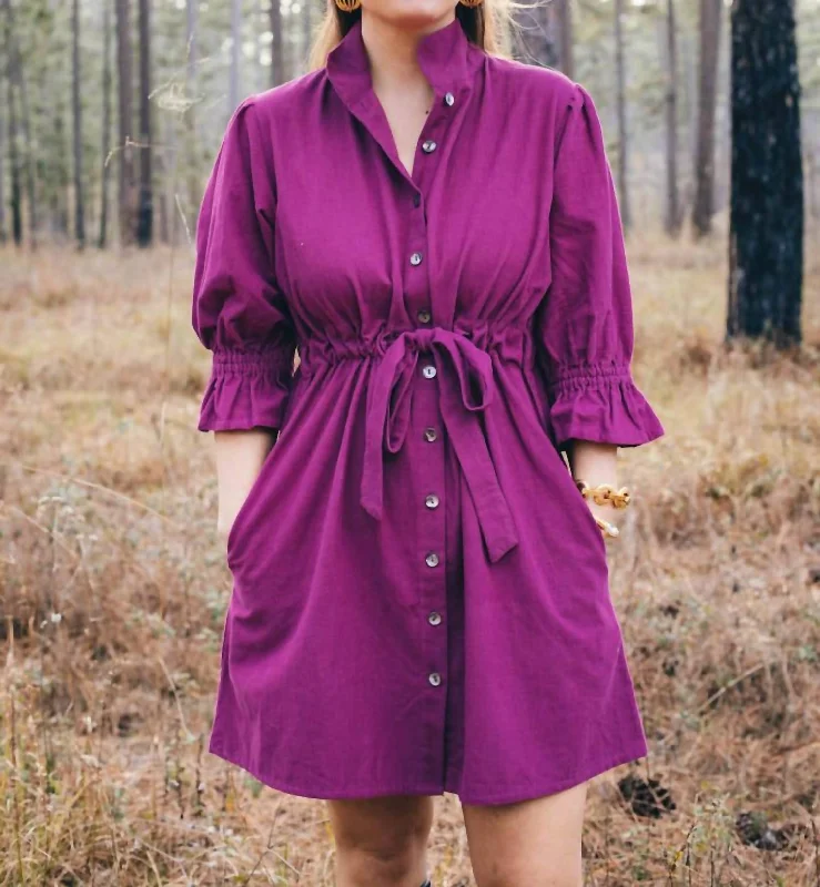 Stella Corduroy Dress In Boysenberry Elegant evening unclassified dresses